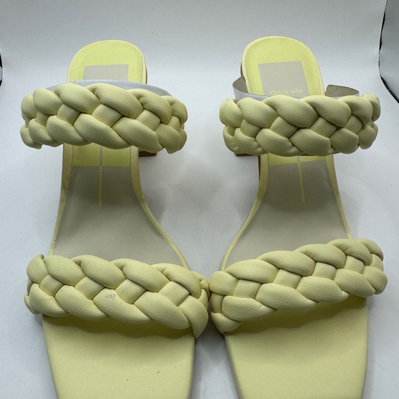 New in Box Dolce Vita Lemon Cream Stella Block Heel Sandals Size 6.5 MSRP $125 - Picture 4 of 9